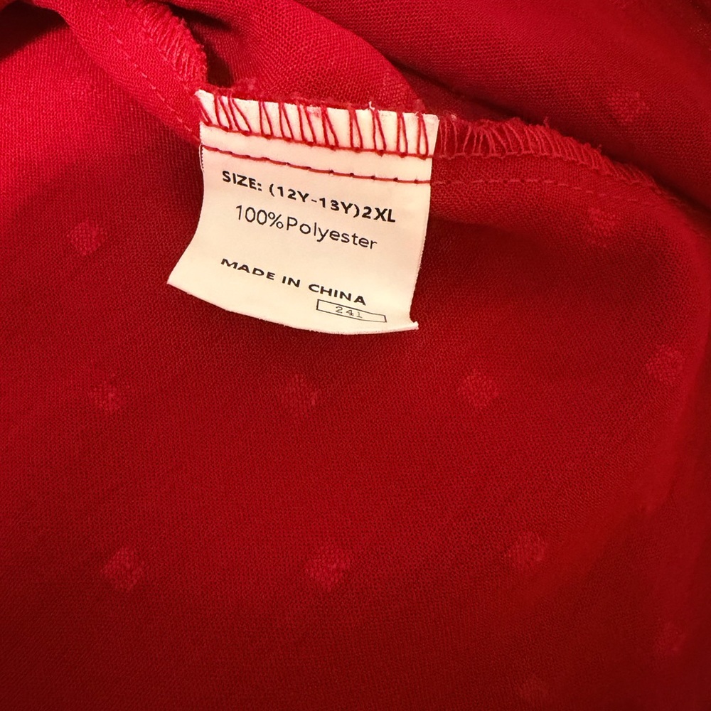 Red Ruffled Short Sleeve Blouse - Picture 4 of 4